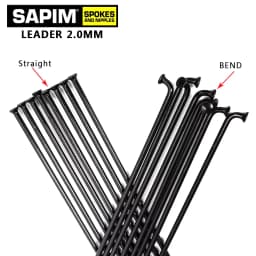 SAPIM Bicycle Spokes 2.0 Round J-Bend/Straight Pull Spokes Black Bikes with Copper Cap Spokes Can Choose Any Length Below 310mm