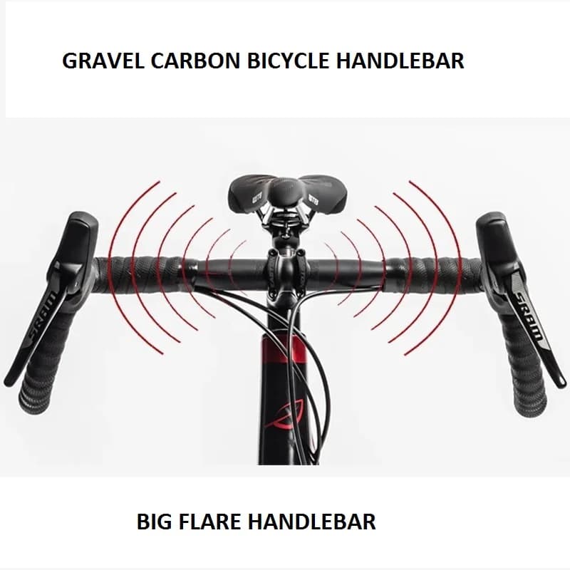 2026 Latest Gravel Carbon Bicycle Handlebar Big Flare Bar Cycle Cross Road Bike Handlebars 400/420/440mm Cycling Handlebar