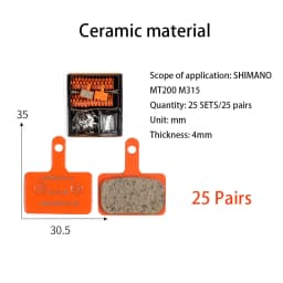 25 Pairs Bicycle Disc Brake Pads Mountain Bike Metal Ceramic Brake Pads Riding Cooling Pads for SHIMANO SRAM AVID Accessories