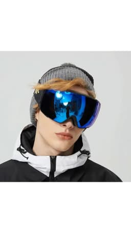 Copozz Magnetic Polarized Ski Goggles Anti-Fog Winter Double-Layers UV400 Protection Men Ski Glasses Eyewear with Lens Case Set