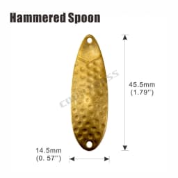 COUNTBASS 50pcs Brass Salmon Fishing Spoon Blanks 6g 7/32oz Hammered, Blank Fishing Lures for Bass Pike Trout