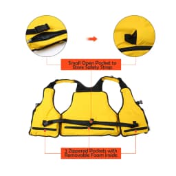 Fishing Vest Life Jacket With Fixing Strap Adjustable Vest with Whistle Mesh Breathable Multiple pockets Buoyancy Suit Outdoor