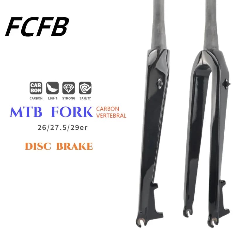 MTB Carbon Fork Glossy / Matte 3K Carbon Fiber Bike Fork Tapered Cycling Fork Mountain Bike Fork Bicycle MTB Parts Disc Brake