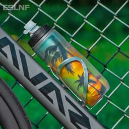 ESLNF 610ml Insulated Bike Water Bottle Squeeze Sports Bottle Dust Cover Silicone Push Pull Spout for MTB and Road Bicycle Cage
