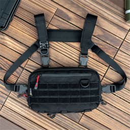 Outdoor Multifunctional Tactical Accessory Vest Bag Military Fan Hiking Chest Bag Fashion Casual Shoulder Packpack Mobile Wallet