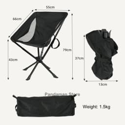 360 Degree Swivel Portable Chair Camping Small Compact Collapsible Folding Chair 5-Second Fast Open