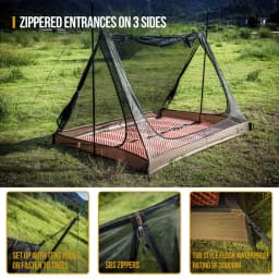 OneTigris Mesh Inner Tent 2-Person Camping Shelter with Waterproofed Tent Bathtub Floor for Tents Tarps Backpacking Hiking