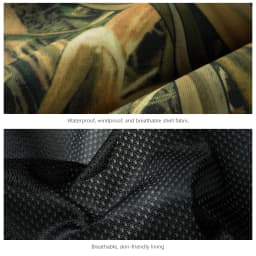 BASSDASH Spliced Men Hunting Pants Waterproof Reeds Printing Trousers Breathable Ripstop Camo Fishing Rain Pants