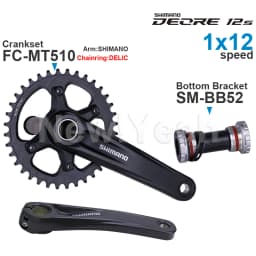 Shimano DEORE M6100 12speed Groupset FC-MT510 CRANKSET and SM-BB52 Bottom Bracket 68/73 mm Shell Width Origin