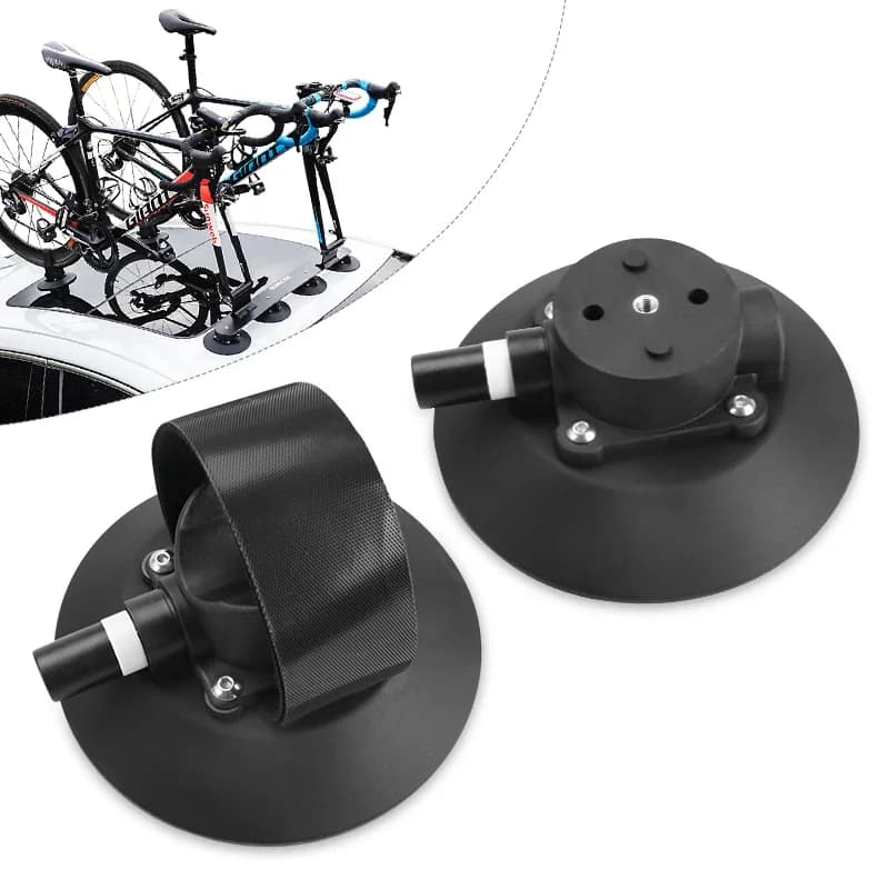 Rockbros Suction Cup Holder with Pump for Roof-Top Bike Car Racks Vacuum Sucker for MTB Mountain Road Bicycle Tire Tyre