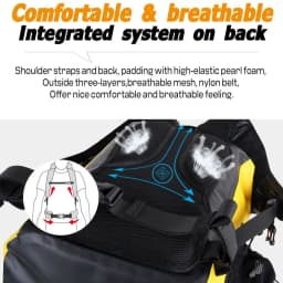 NOOYAH Waterproof Dry Bag IPX8 Roll-Top Closure Waterproof Backpack Fishing Bag Double Layer Rucksack Outdoor Sport Dry Backpack