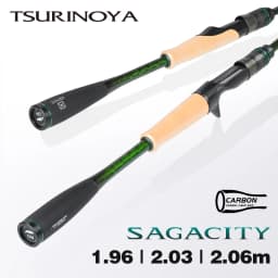 TSURINOYA F Action L ML M MH SAGACITY Race Bass Fishing Rod FUJI Guide Rings 1.96m 2.03m 2.06m 2Section Spinning Casting Carbon