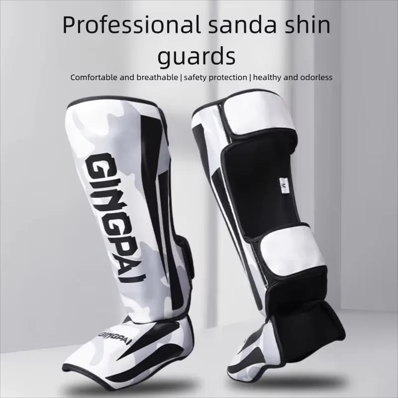Thicker Boxing Shin Guards PU Leather Protection Leggings Equipment Martial Arts Muay Thai Leg Taekwondo Feet Ankle Protectors