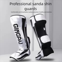 Thicker Boxing Shin Guards PU Leather Protection Leggings Equipment Martial Arts Muay Thai Leg Taekwondo Feet Ankle Protectors