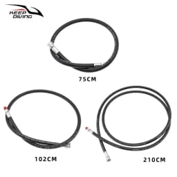 75CM/102CM/210CM Scuba Diving Second Stage Low Pressure Regulator Hose Brass Joint 510 Psi Diving Snorkeling Accessory
