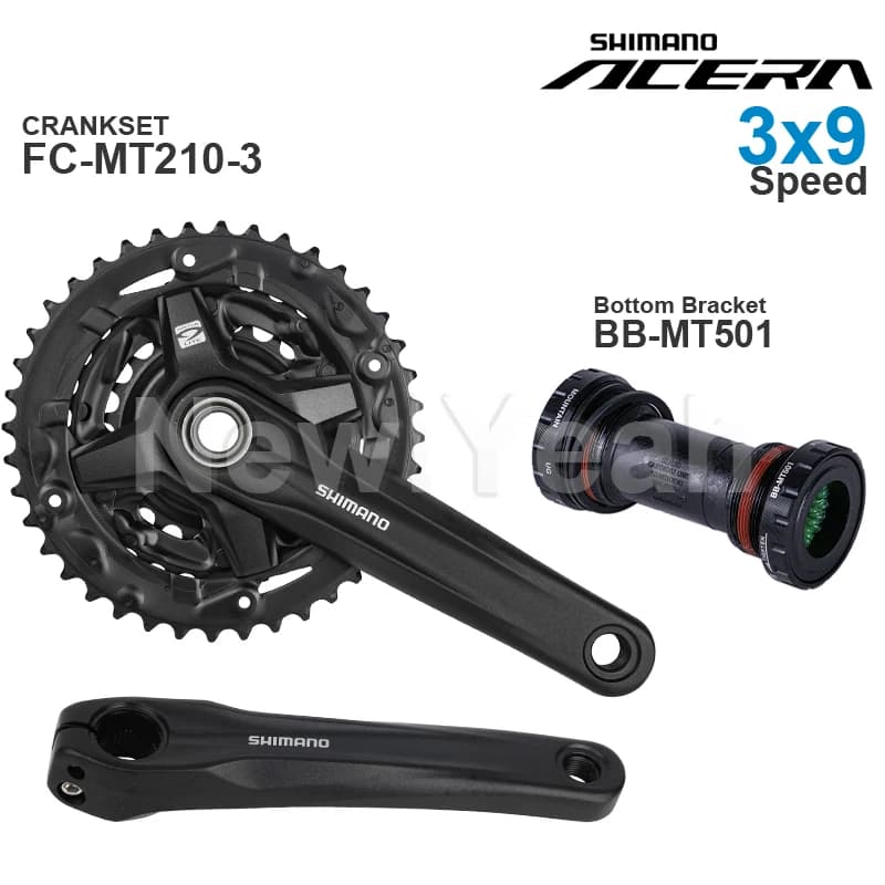 SHIMANO ACERA M3000 3x9 Speed Groupset with FC-MT210-3 CRANKSET and DEORE T6000 BB-MT500 MT501 Bottom Bracket Original Part