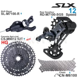 SHIMANO SLX M7100 1x12 Speed Groupset with Shifter Rear Derailleur CN-M6100 Chain Original and Cassette Sprocket 11-50T/52T