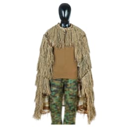Lightweight Ghillie Poncho Tactical Sniper Ghillie Top for Airsoft Paintball Ghillie Poncho Suit Woodland