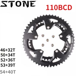 Stone Round Double bicycle Chainring 110bcd 2x 5236T 5339T 5440T 5034T for Red Rival S350 S900 R otor Force 110 BCD 5 Bolts