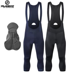 Ykywbike Men's Cycling Bib Shorts 3/4 Men 6 Hours Ride Padded Shorts Pro Road Bicycle Tights Pants Mtb Bib Bike Short