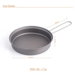 TOAKS Titanium PAN-145 Ultralight Frying Pan With Folding Handle Outdoor Camping Equipment Cookware 71g D145mm