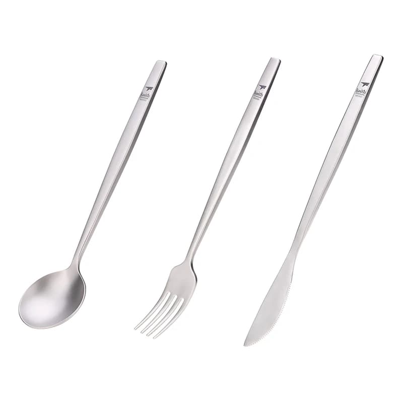 Keith Titanium Portable Spoon Fork Knife Steak Western Flatware Kitchen Christmas Party Supplies Dinnerware Travel Cutlery Set