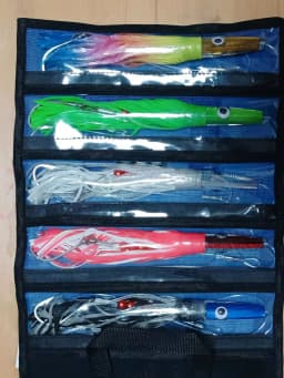 Drag Fishing Resin Fish, Stainless Steel, No.8 Hook, 5 Pack, 140g,2 m Long, pulling Force 350 lbs, tuna, Swordfish