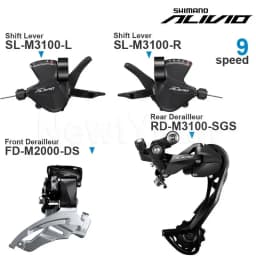 SHIMANO ALIVIO M3100 3x9v Groupset M3100 3x9 speed Shifter REAR DERAILLEUR and M2000 Front DERAILLEUR for MTB Original parts