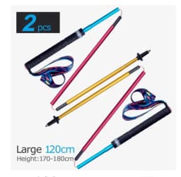 AONIJIE E4204 Lightweight Folding Trekking Poles Carbon Fiber Walking Stick Drawstring Fixed for Hiking Running Mountaineering