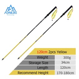 AONIJIE E4204 Lightweight Folding Trekking Poles Carbon Fiber Walking Stick Drawstring Fixed for Hiking Running Mountaineering