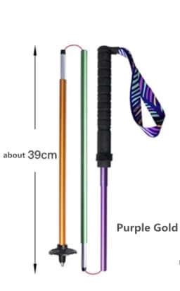 AONIJIE E4204 Lightweight Folding Trekking Poles Carbon Fiber Walking Stick Drawstring Fixed for Hiking Running Mountaineering