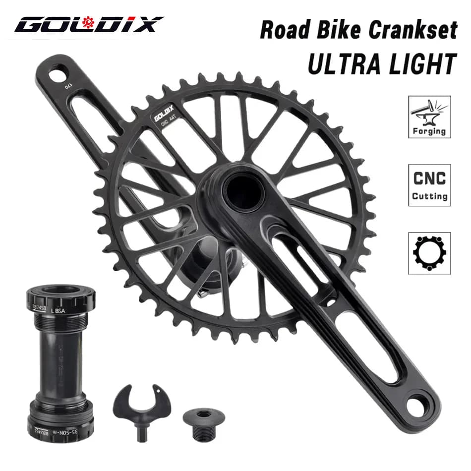GOLDIX Ultralight ROAD Cranks Arms Bicycle Crankset BSA BB92 Gravel ROAD MTB Crank 170/175mm Chainring Crown 50-34T for Sram xx1