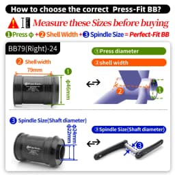 BB79 Bottom Brackets Axis 24mm Fit for Cervelo Bike Frame Pressfit 46mm Ceramic Bearing Adapt For SRAM GXP /SHIMANO Chainring