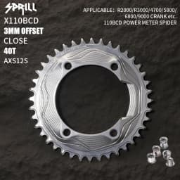 PASS QUEST SPRILL X110BCD AXS 3mm offset (4-bolt AERO) Round Narrow Wide Chainring