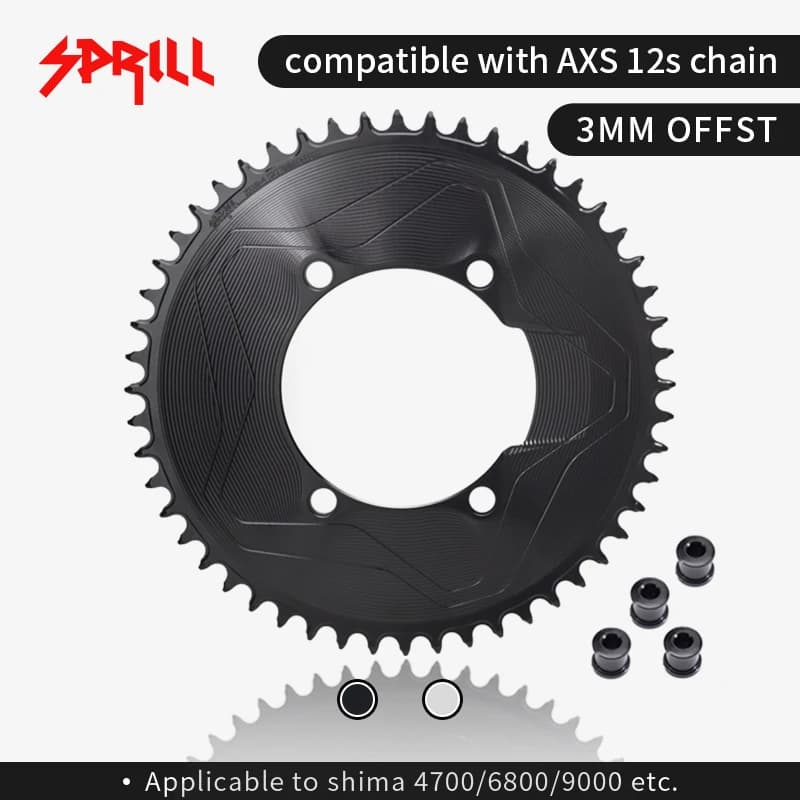 PASS QUEST SPRILL X110BCD AXS 3mm offset (4-bolt AERO) Round Narrow Wide Chainring
