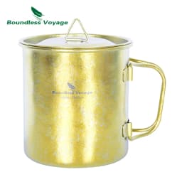 Boundless Voyage 450ml Outdoor Camping Titanium Mug Colorful Tea Coffee Cup with Lid Travel Drinkware Single Layer Mug
