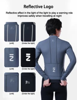 INBIKE Men's Cycling Jersey Winter Thermal Long Sleeve Fleece MTB Cycling Jacket Bicycle Top Bike Clothing with 3 Rear Pockets