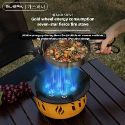 20000W 7-Core Camping Stove Strong Fire Power Portable Tourist Camping Burners Folding Hiking Picnic BBQ Cooking Equipment