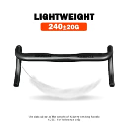 TOSEEK Full Carbon Fiber Handlebar Bent Bar Black Matte Finish Road Bike Carbon Handlebar 40/42/44 cm External Routing