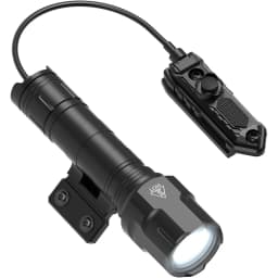 Outdoor 1200 Lumen Tactical Flashlight Matte Black Aluminum LED Light with Mlok System Remote Pressure Switch for Picatinny Rail