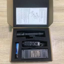 Outdoor 1200 Lumen Tactical Flashlight Matte Black Aluminum LED Light with Mlok System Remote Pressure Switch for Picatinny Rail