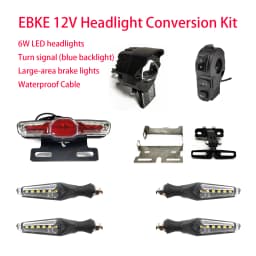 EBKE electric bicycle12V headlight conversion system 12V dedicated headlights rear lights brake lights turn signal horn