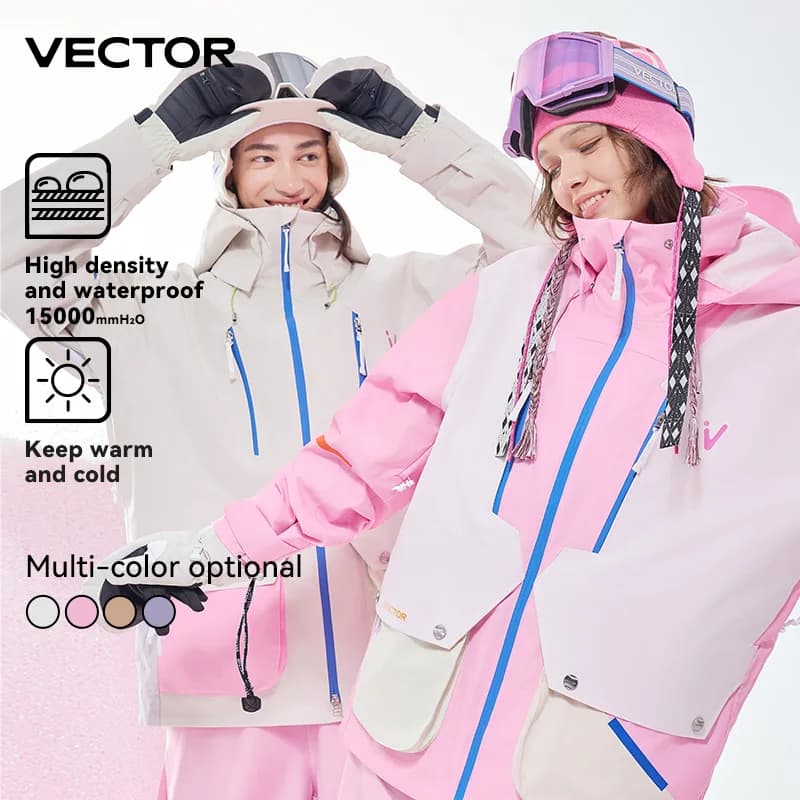 VECTOR Men and Women Divided Cotton Ski Jacket Windproof and Waterproof Outdoor Skiing and Other Autumn/winter Outdoor Activitie