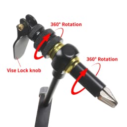 Elllv 360° Rotation Assist Hook Binding Vise/ Fly Tying C-Clamp Vise with Hardened Steel Jaws Fishing Lure Making Tools