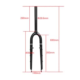 26/27.5ER DARKROCK CM-5 Cr-Mo Steels Front Fork 28.6mm DISC and V Brake MTB Rigid Fork Mountain Bikes Parts Matt Glossy