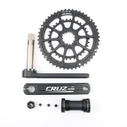 CRUZbike Road Bike Crankset 155/160/165/170/175mm Crank 50-34T/52-36T/53-39T Double Chainring Folding Bicycle Screw BB