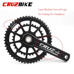 CRUZbike Road Bike Crankset 155/160/165/170/175mm Crank 50-34T/52-36T/53-39T Double Chainring Folding Bicycle Screw BB