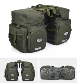 50L 2-in-1 Multifunction Bicycle Carrier Bag Trunk Bag Waterproof Double-Sided Cycling Pannier Bike Luggage for Active Travel