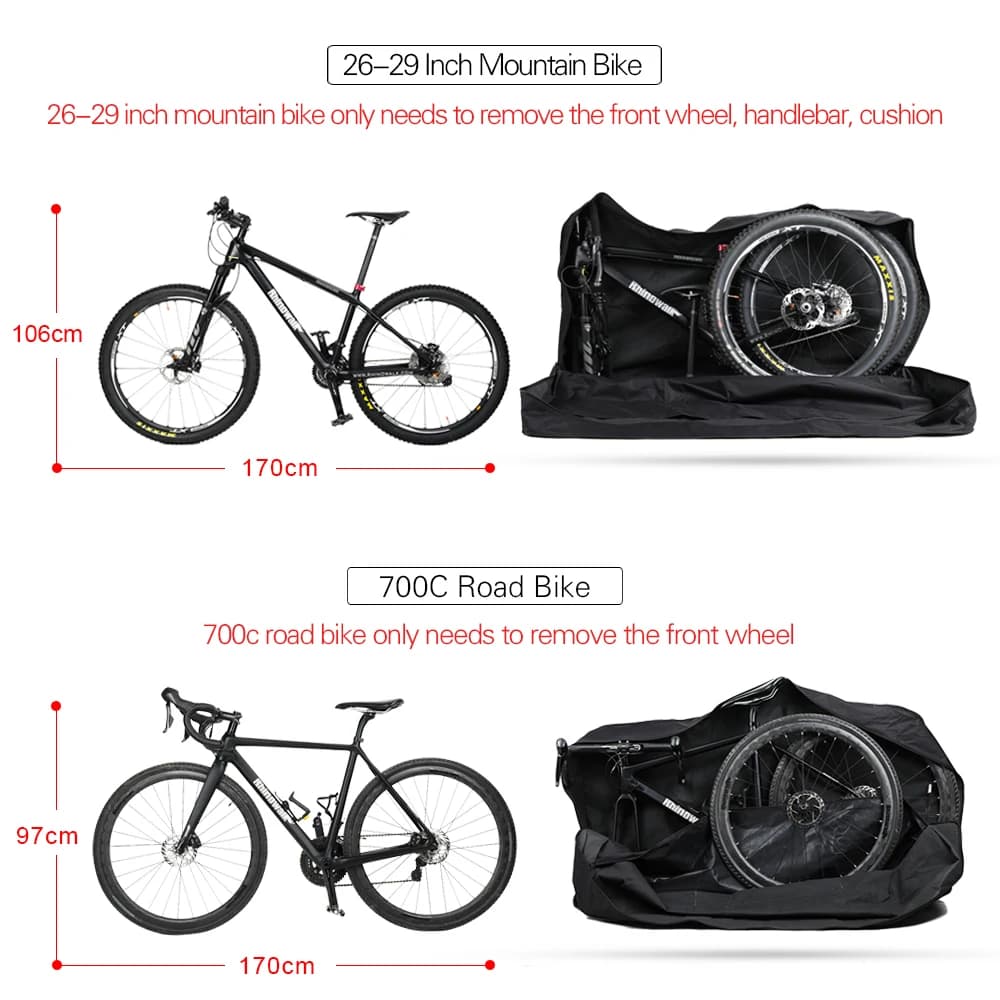 Rhinowalk Folding Bike Carry Bag 26"-29" Big Capacity Bike Cover Outdoor Portable Bicycle Packing Storage Carrier Travel Bag