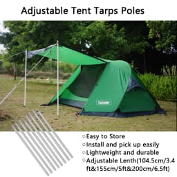 Adjustable 2m Tarp Tent Aluminum Alloy Pole Thicken Rack Stick Rod Outdoor Camping Lightweight Canopy Awning Support Poles